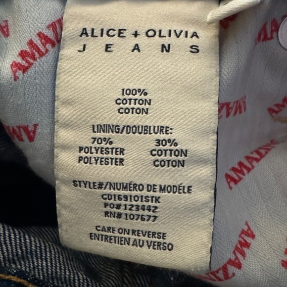 Alice + Olivia Raw Hem Asymmetrical Ankle Jeans Size 25 NEW With Tags - Picture 7 of 8